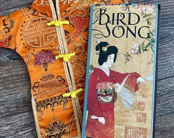 Asian Inspired Handmade Journal with Kimono Cover | Japanese Style Traveler's Journal  | One of a Kind