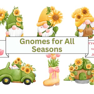 Gnome for All Seasons, Gnome Digital Kit, Gnome Junk Journal, Gnome Printable, Gnome Scrapbook, Gnome Collage, Gnome Bullet Journal