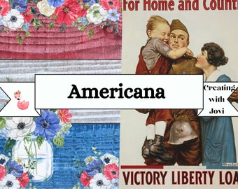 Americana Junk Journal Kit: Vintage Ephemera, Tags (Digital Download)