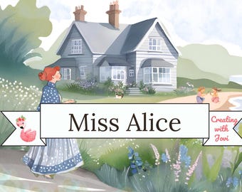 Miss Alice Watercolor Junk Journal Kit: Cottagecore Scrapbook Pages (Digital Download)