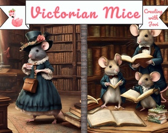 Victorian Mice Junk Journal Kit: Printable Mouse Ephemera (Digital Download
