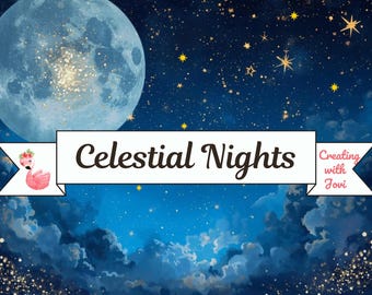 Celestial Junk Journal Printables, Moon and Stars Digital Download