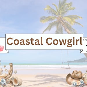 Coastal Cowgirl Junk Journal Kit, Coastal Cowgirl Printable, Beachy Cowgirl Scrapbook Pack, Cowgirl Aesthetic Printable, Summer Cowgirl Kit