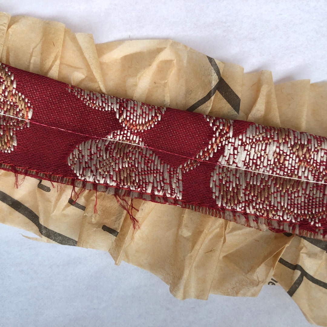 Red and Beige Ruffle, Paper and Fabric Ruffle, Ruffles for Junk ...