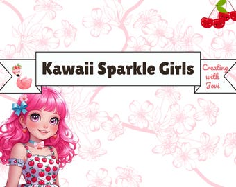 Kawaii Girls Printable, Kawaii Girls Junk Journal Kit, Cute Diary, Kawaii Scrapbook Kit, Kawaii Girls Collage, Kawaii Mixed Media