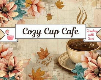 Gemütliches Café-Junk-Journal-Set zum Ausdrucken | Digitale Papiere zum Thema Kaffee
