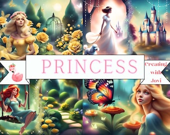 Kit de diario creativo de princesa: Láminas de collage de ensueño (descarga digital)
