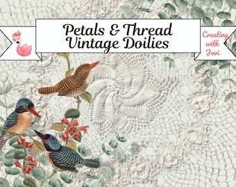 Vintage-Deckchenvorlage von Petals and Thread zum Ausdrucken, digitaler Download