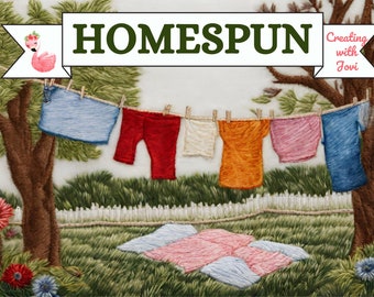 Embroidery Junk Journal Kit: Homespun Scrapbook Paper (Digital Download)