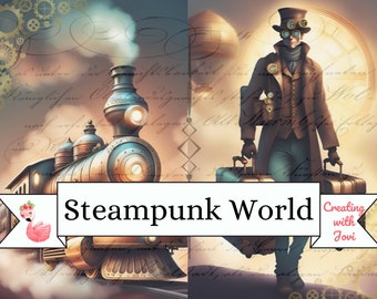 Steampunk Junk Journal Kit: Collage & Scrapbook Pages (Digital Download)