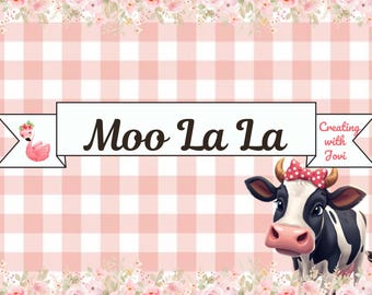 Moo La La Digital Printable Junk Journal Kit, Diary Cow Printable
