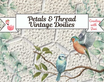Petals and Thread Vintage Doily Printable, Digital Download
