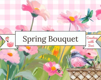 Spring Bouquet Printable: Floral Junk Journal Kit (Digital Download)