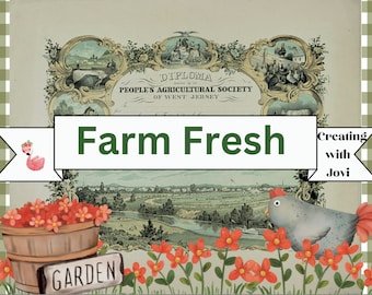 Farm Life Junk Journal Kit: Printable Country Charm Ephemera (Digital Download