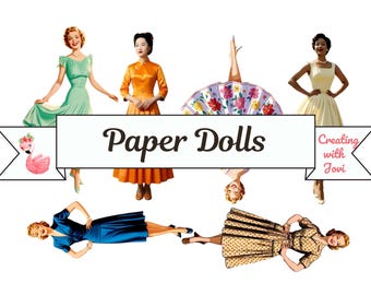 Printable Paper Dolls: Vintage Fashion Through the Years (Digital Download