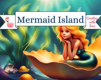 Mermaid Junk Journal Kit: Ocean Scrapbook Pages, Ephemera (Digital Download)
