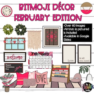 Bitmoji Decor | February Bitmoji Decor | Valentines | Digital Classroom