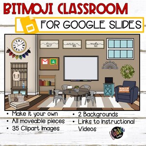 Bitmoji Classroom | Bitmoji Template | Digital Classroom