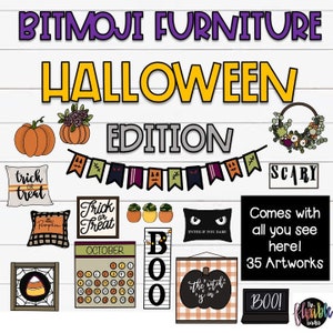 Halloween | Digital Classroom | Bitmoji Classroom | Bitmoji Halloween Clipart | Halloween Clipart