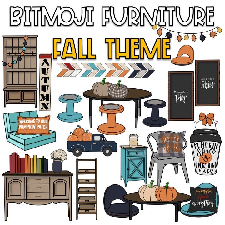 Bitmoji Decor Clipart Fall Theme Bitmoji Digital Classroom Bitmoji