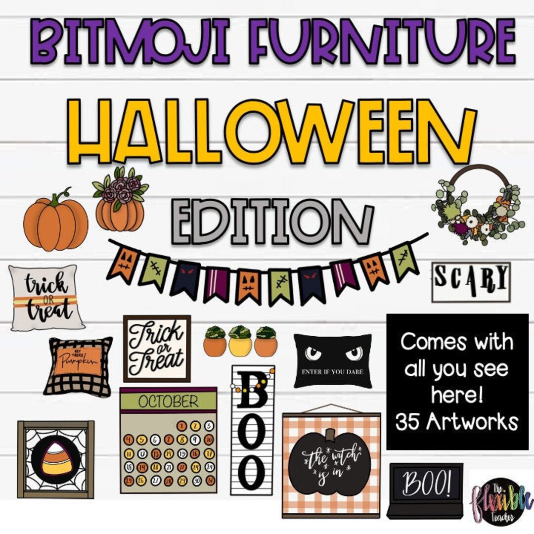 Halloween Digital Classroom Bitmoji Classroom Bitmoji Etsy