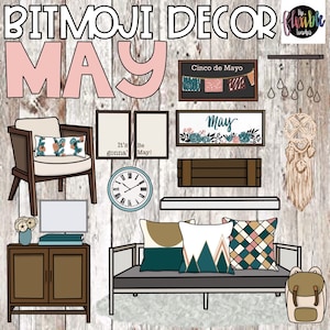 Bitmoji Decor | May Bitmoji Decor | Spring Decor | Digital Classroom