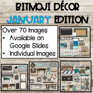 Bitmoji Decor | January Bitmoji Decor | Winter Bitmoji Decor | Digital Classroom | Bitmoji Clipart