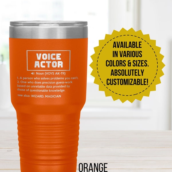 Funny Voice Actor Tumbler Gift, Voice Talent Gifts, Retirement Gift, Appreciation, Birthday, Christmas Gift, Stainless Steel Insulated Cup