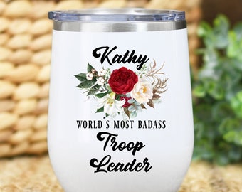 Personalized Troop Leader Gift Tumbler for Women l Thank You, Appreciation, Retirement Gift, Birthday, Christmas Gift l Custom Name Tumbler