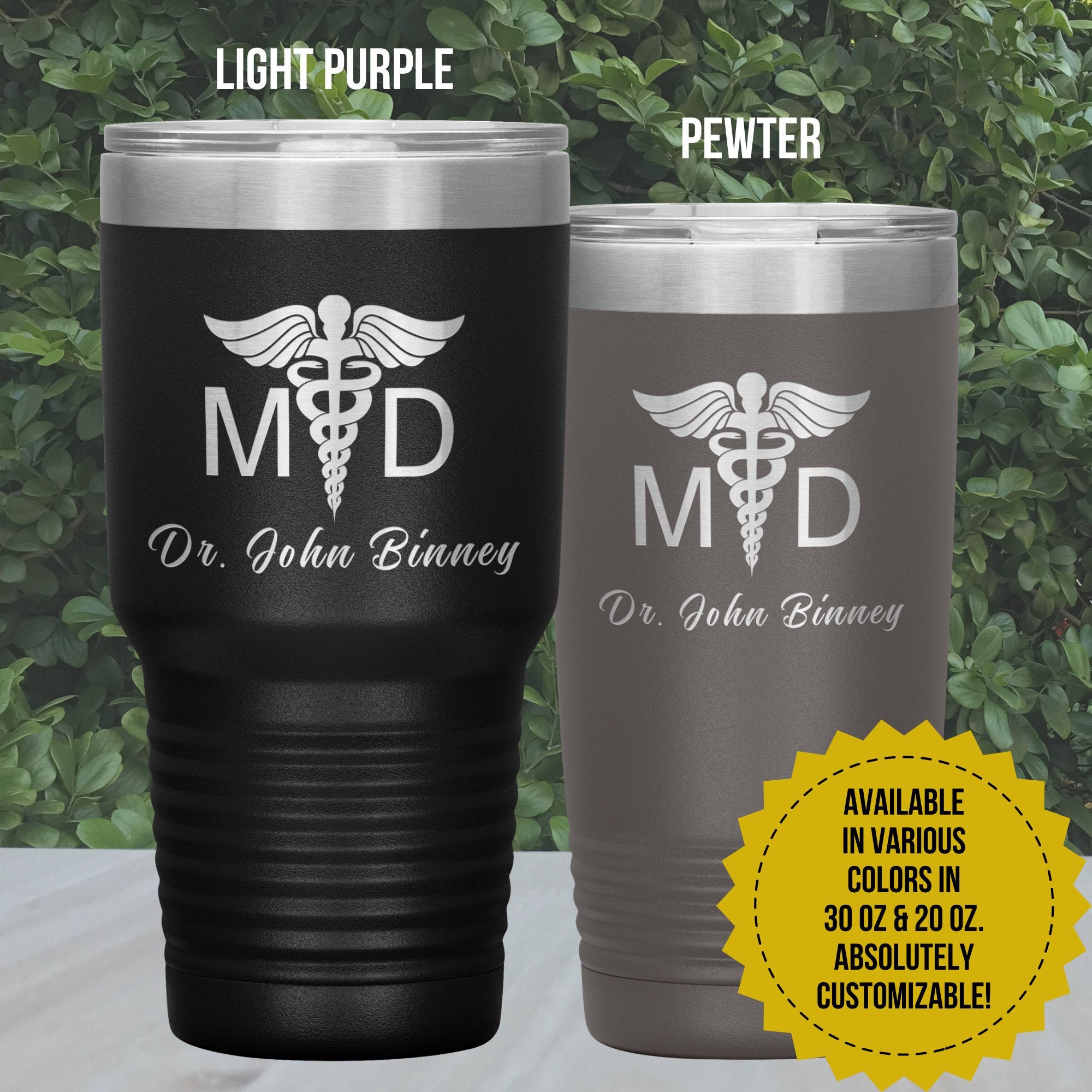 Personalized Medical Doctor Tumbler Gift MD Tumbler Caduceus Etsy