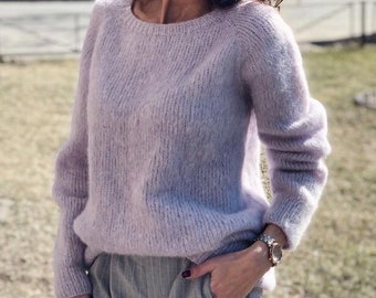 itch free pull Hand knit sweater cozy merino sweater women/'s sweater lightweight worm soft pullover chunky knit