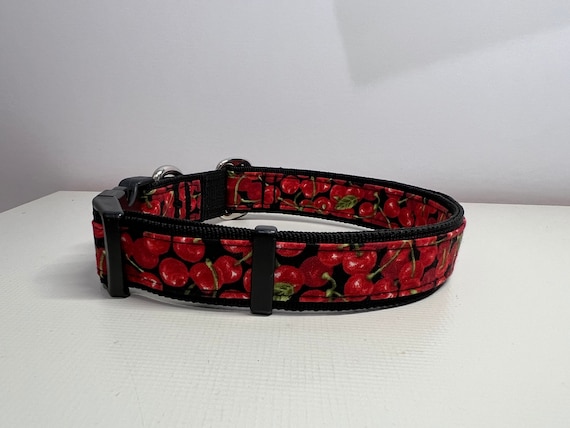 Adjustable Dog Collar in Very Cherry Etsy UK