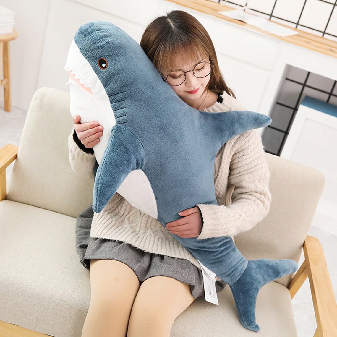 Giant Shark Stuffed Animal Shark Body Pillow Doll Plush Etsy