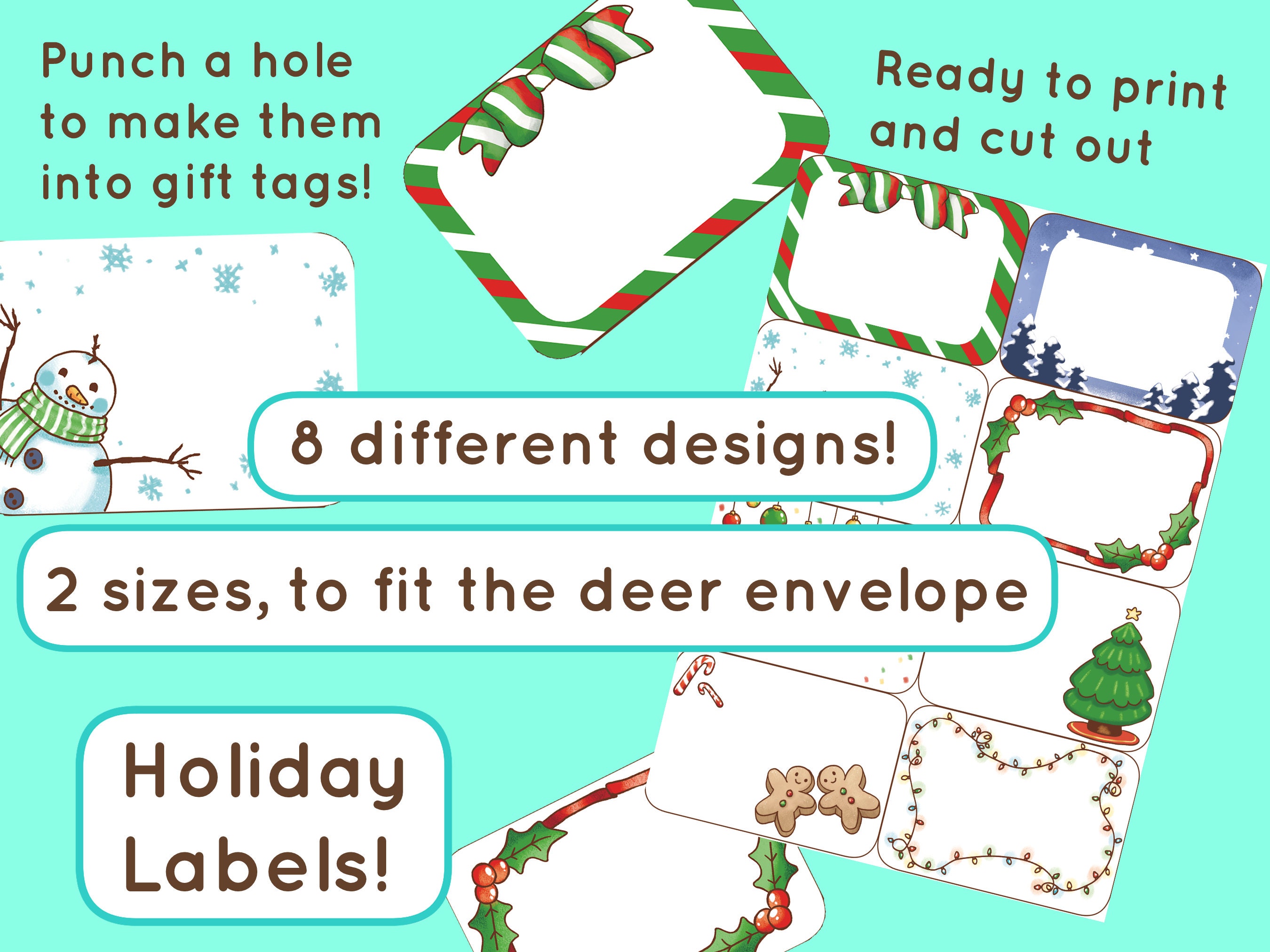 Cute Printable DIY Holiday Gift Tags Digital Download perfect for ...