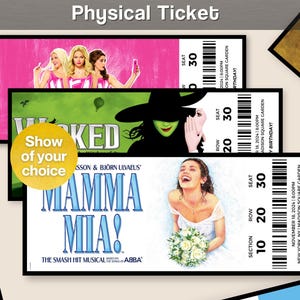 Physisches Theater-Eintrittskarte Benutzerdefinierte personalisierte laminierte Broadway-Veranstaltungs-Eintrittskarte-Andenkenartikel für den Vatertag Überraschungsgeschenk Jahrestagsgeschenk C3