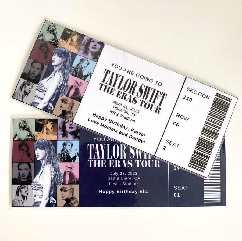 Taylor Swift the Eras Tour Physical Ticket Custom Personalized Etsy