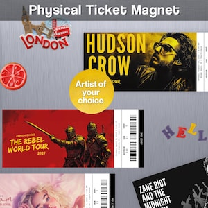 Magnet Physical Horizontal Ticket Custom Personalized Concert Ticket Souvenir Item for Surprise Gift Holiday Anniversary Birthday I8