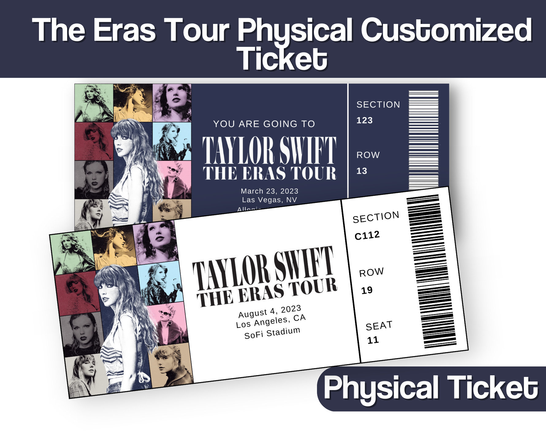 Taylor Swift the Eras Tour Physical Ticket Custom Personalized Etsy