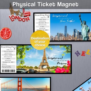 Magnet Physisches Ticket Benutzerdefinierte personalisierte Bordkarte Reiseziel Souvenir Artikel Überraschung offenbaren Geschenk Jahrestag Geburtstag O16