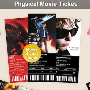 Boleto físico de película personalizado, boleto laminado personalizado, artículo de recuerdo para recuerdo o regalo sorpresa, cumpleaños, aniversario, U22