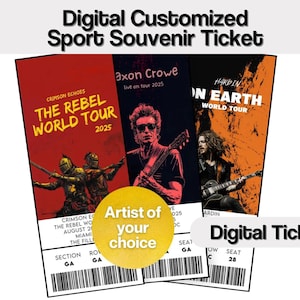 Download Digital Ticket Benutzerdefinierte personalisierte Konzertkarte Souvenir-Artikel für Andenken oder Überraschungsgeschenk Urlaub Jahrestag Geschenk