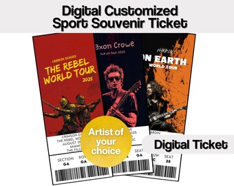 Scarica il biglietto digitale Biglietto per concerto personalizzato Articolo souvenir per ricordo o regalo a sorpresa Regalo per anniversario di festa