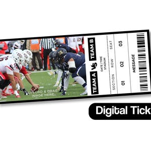 Bearbeitbares digitales Ticket-Sportmannschaftsspiel-benutzerdefiniertes personalisiertes Ticket-Andenken-Artikel für Andenken oder Überraschungsgeschenk