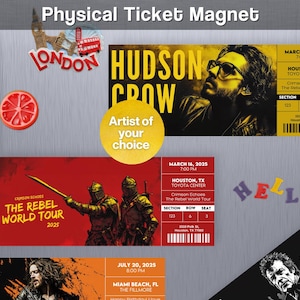 Magnet Physical Horizontal Ticket Custom Personalized Concert Ticket Souvenir Item for Surprise Gift Holiday Anniversary Birthday  D4
