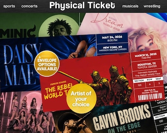 Custom Concert or Event Ticket - Personalized Physical Ticket Keepsake D4