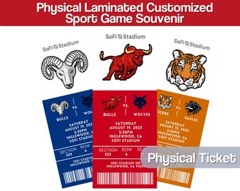 Sports Game Physical Ticket Custom Personalized Laminated Ticket Souvenir Tangible Item for Keepsake or Sport Surprise Gift