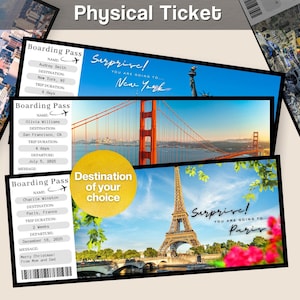 Physisches Ticket Benutzerdefinierte personalisierte Ziel Bordkarte Reiseticket Souvenir Artikel Flug Überraschungsgeschenk Jahrestag Geburtstag O16