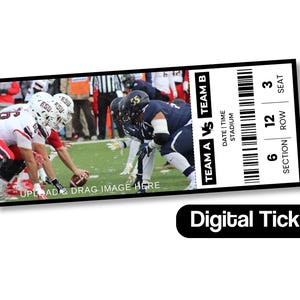 Bearbeitbares digitales Ticket-Sportmannschaftsspiel-benutzerdefiniertes personalisiertes Ticket-Andenken-Artikel für Andenken oder Überraschungsgeschenk