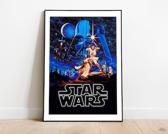 印刷可能なスターウォーズIV: 新たなる希望 1977 ヴィンテージポスター