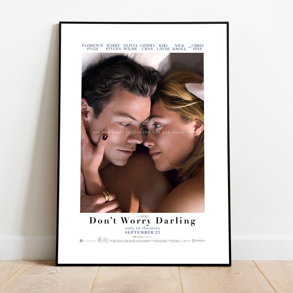 Framed Florence Pugh Poster, Harry Styles Art, Don't Worry Darling Movie Poster, Wall Decor, Poster, A4, A3  Print, Thriller 2022